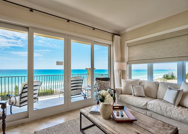 Beach view from inside Adagio C205 near the Timpoochee Trail